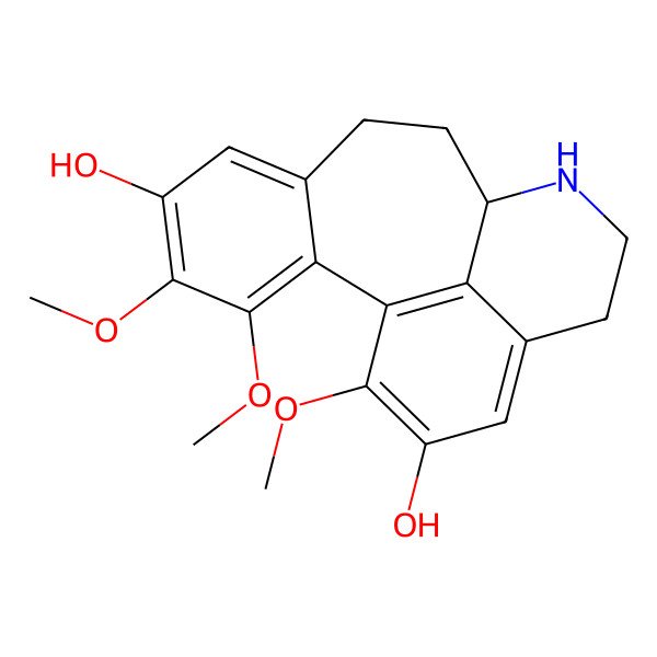 2D Structure of (10S)-3,4,17-trimethoxy-11-azatetracyclo[8.7.1.02,7.014,18]octadeca-1(18),2,4,6,14,16-hexaene-5,16-diol