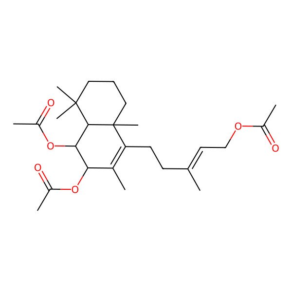 2D Structure of [(E)-5-[(3S,4S,4aS,8aS)-3,4-diacetyloxy-2,5,5,8a-tetramethyl-3,4,4a,6,7,8-hexahydronaphthalen-1-yl]-3-methylpent-2-enyl] acetate