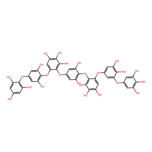 2D Structure of 5-[3,4-Dihydroxy-5-(3,4,5-trihydroxyphenoxy)phenoxy]-4-[4-[6-[2,6-dihydroxy-4-(2,4,6-trihydroxyphenoxy)phenoxy]-2,3,4-trihydroxyphenoxy]-2,6-dihydroxyphenoxy]benzene-1,2,3-triol