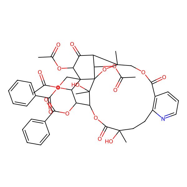 2D Structure of [22,25-Diacetyloxy-21-(acetyloxymethyl)-20-benzoyloxy-15,26-dihydroxy-3,15,26-trimethyl-6,16,23-trioxo-2,5,17-trioxa-11-azapentacyclo[16.7.1.01,21.03,24.07,12]hexacosa-7(12),8,10-trien-19-yl] benzoate