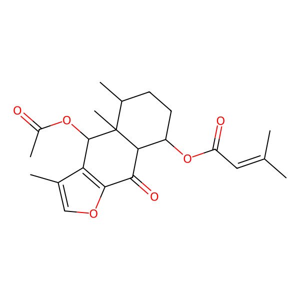 2D Structure of [(4S,4aR,5S,8S,8aS)-4-acetyloxy-3,4a,5-trimethyl-9-oxo-4,5,6,7,8,8a-hexahydrobenzo[f][1]benzofuran-8-yl] 3-methylbut-2-enoate