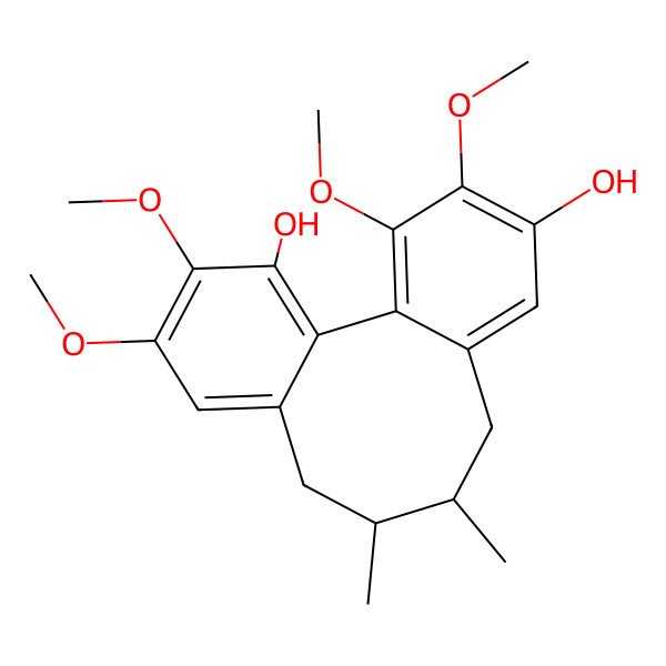 2D Structure of (9S,10S)-4,5,15,16-tetramethoxy-9,10-dimethyltricyclo[10.4.0.02,7]hexadeca-1(16),2,4,6,12,14-hexaene-3,14-diol