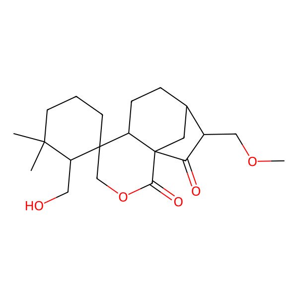 2D Structure of (1S,2'R,5R,6S,9R,10R)-2'-(hydroxymethyl)-10-(methoxymethyl)-3',3'-dimethylspiro[3-oxatricyclo[7.2.1.01,6]dodecane-5,1'-cyclohexane]-2,11-dione