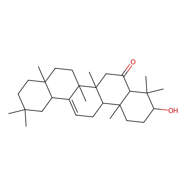 2D Structure of (3S,6aR,6bS,8aR,12aS,14aR,14bR)-3-hydroxy-4,4,6a,6b,8a,11,11,14b-octamethyl-2,3,4a,6,7,8,9,10,12,12a,14,14a-dodecahydro-1H-picen-5-one