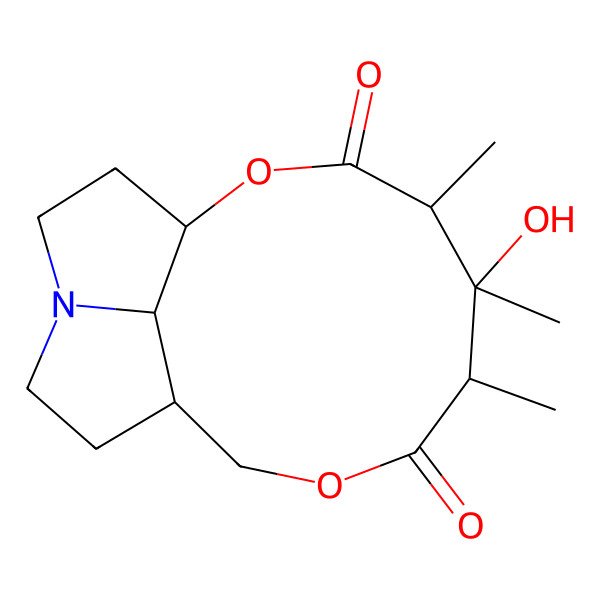 2D Structure of (1R,4S,5S,6S,10R,16R)-5-hydroxy-4,5,6-trimethyl-2,8-dioxa-13-azatricyclo[8.5.1.013,16]hexadecane-3,7-dione