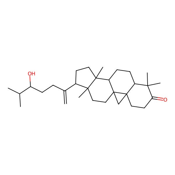 2D Structure of (1S,3R,8R,11S,12S,15R,16R)-15-[(5S)-5-hydroxy-6-methylhept-1-en-2-yl]-7,7,12,16-tetramethylpentacyclo[9.7.0.01,3.03,8.012,16]octadecan-6-one