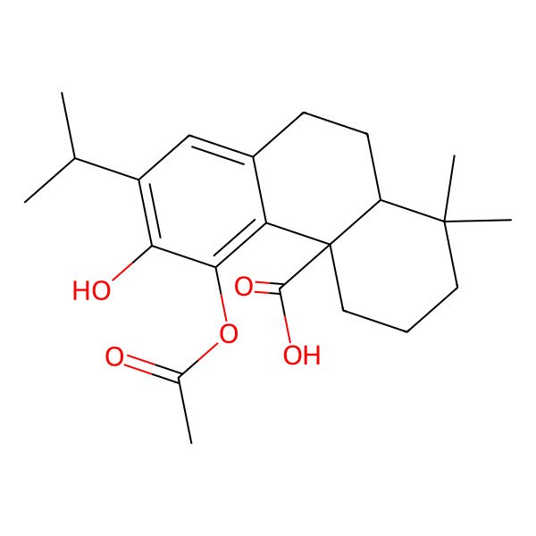 2D Structure of 5-Acetyloxy-6-hydroxy-1,1-dimethyl-7-propan-2-yl-2,3,4,9,10,10a-hexahydrophenanthrene-4a-carboxylic acid