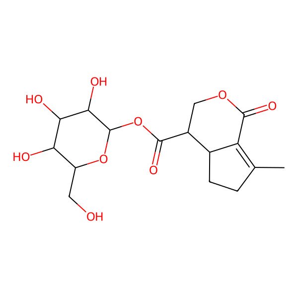 2D Structure of [3,4,5-trihydroxy-6-(hydroxymethyl)oxan-2-yl] 7-methyl-1-oxo-4,4a,5,6-tetrahydro-3H-cyclopenta[c]pyran-4-carboxylate