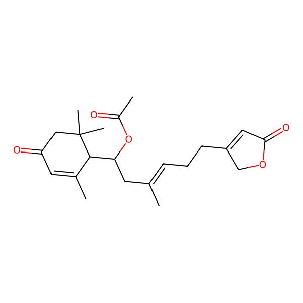 2D Structure of [(Z,1R)-3-methyl-6-(5-oxo-2H-furan-3-yl)-1-[(1R)-2,6,6-trimethyl-4-oxocyclohex-2-en-1-yl]hex-3-enyl] acetate