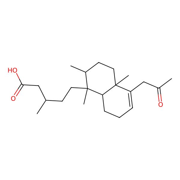 2D Structure of (3R)-5-[(1S,2R,4aS,8aR)-1,2,4a-trimethyl-5-(2-oxopropyl)-2,3,4,7,8,8a-hexahydronaphthalen-1-yl]-3-methylpentanoic acid