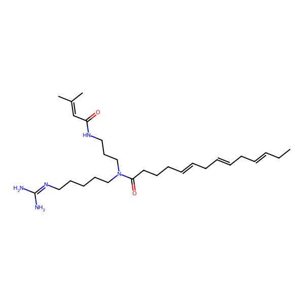 2D Structure of N-[5-(diaminomethylideneamino)pentyl]-N-[3-(3-methylbut-2-enoylamino)propyl]tetradeca-5,8,11-trienamide