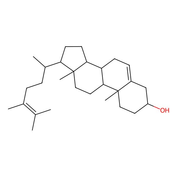 2D Structure of 17-(5,6-dimethylhept-5-en-2-yl)-10,13-dimethyl-2,3,4,7,8,9,11,12,14,15,16,17-dodecahydro-1H-cyclopenta[a]phenanthren-3-ol