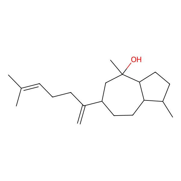 2D Structure of (1S,3aR,4R,6R,8aS)-1,4-dimethyl-6-(6-methylhepta-1,5-dien-2-yl)-2,3,3a,5,6,7,8,8a-octahydro-1H-azulen-4-ol 2D Structure of (1S,3aR,4R,6R,8aS)-1,4-dimethyl-6-(6-methylhepta-1,5-dien-2-yl)-2,3,3a,5,6,7,8,8a-octahydro-1H-azulen-4-ol