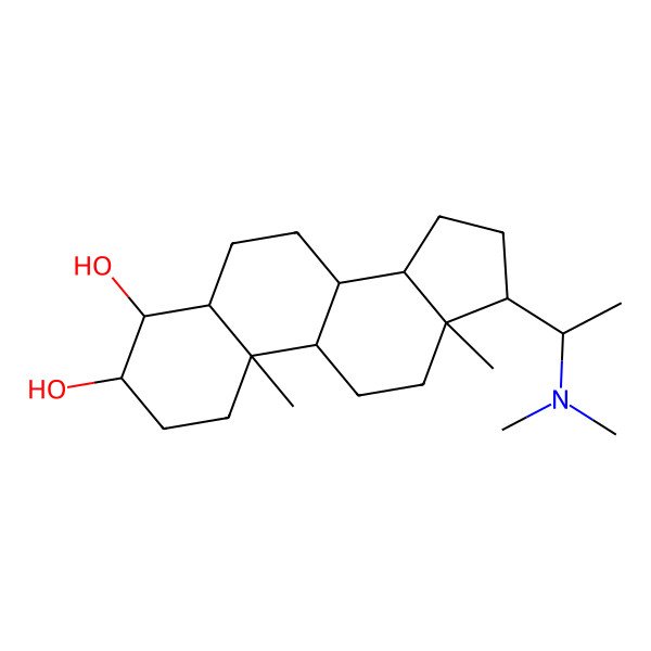 2D Structure of 17-[1-(dimethylamino)ethyl]-10,13-dimethyl-2,3,4,5,6,7,8,9,11,12,14,15,16,17-tetradecahydro-1H-cyclopenta[a]phenanthrene-3,4-diol