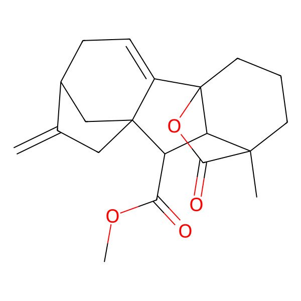 2D Structure of methyl (1S,5R,8S,9S,10R,11R)-11-methyl-6-methylidene-16-oxo-15-oxapentacyclo[9.3.2.15,8.01,10.02,8]heptadec-2-ene-9-carboxylate