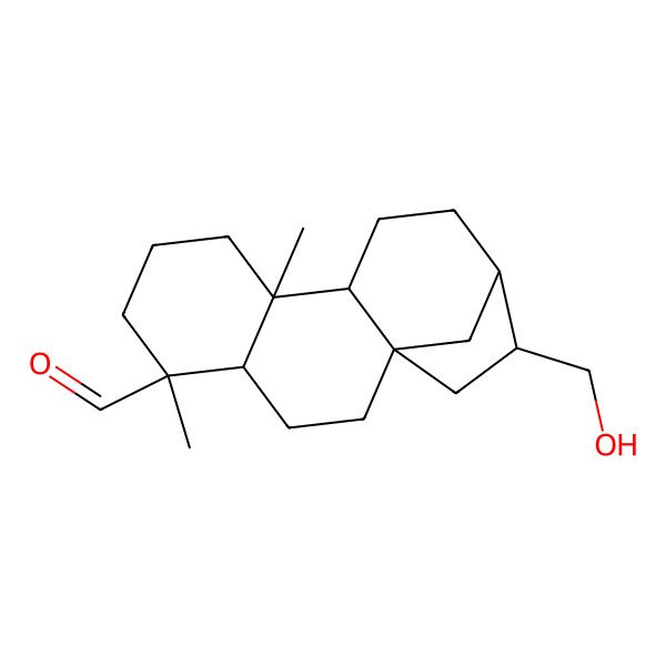 2D Structure of (1S,4S,5R,9S,10R,13R,14R)-14-(hydroxymethyl)-5,9-dimethyltetracyclo[11.2.1.01,10.04,9]hexadecane-5-carbaldehyde