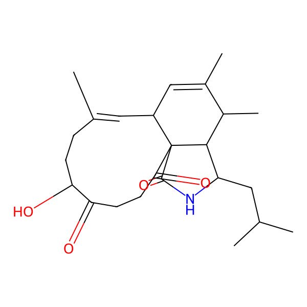2D Structure of 6-Hydroxy-9,13,14-trimethyl-16-(2-methylpropyl)-17-azatricyclo[9.7.0.01,15]octadeca-9,12-diene-2,5,18-trione