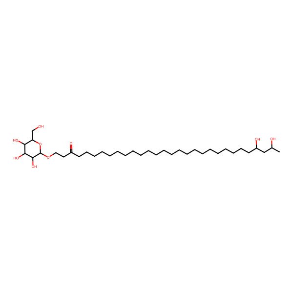 2D Structure of (27S,29R)-27,29-dihydroxy-1-[(2S,3R,4S,5S,6R)-3,4,5-trihydroxy-6-(hydroxymethyl)oxan-2-yl]oxytriacontan-3-one