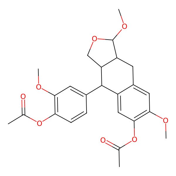 2D Structure of [4-[(1S,3aR,4S,9aR)-6-acetyloxy-1,7-dimethoxy-1,3,3a,4,9,9a-hexahydrobenzo[f][2]benzofuran-4-yl]-2-methoxyphenyl] acetate