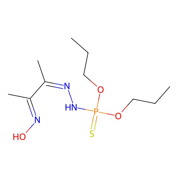 2D Structure of (E,E)-O,O-Dipropyl 2-(2-(hydroxyimino)-1-methylpropylidene)phosphorohydrazidothioate