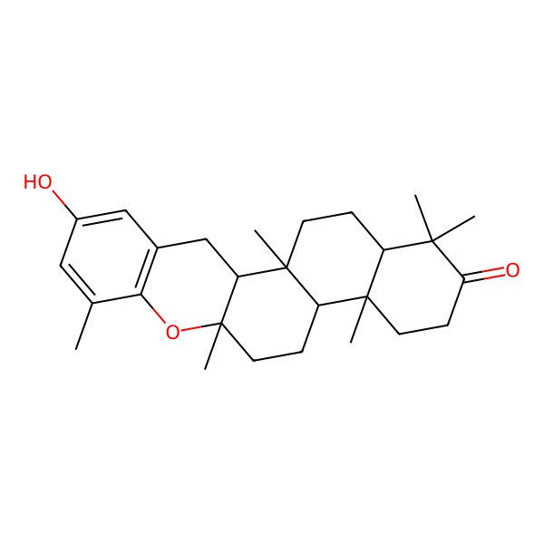 2D Structure of (1R,2S,11S,14R,15R,20R)-6-hydroxy-1,8,11,15,19,19-hexamethyl-10-oxapentacyclo[12.8.0.02,11.04,9.015,20]docosa-4(9),5,7-trien-18-one