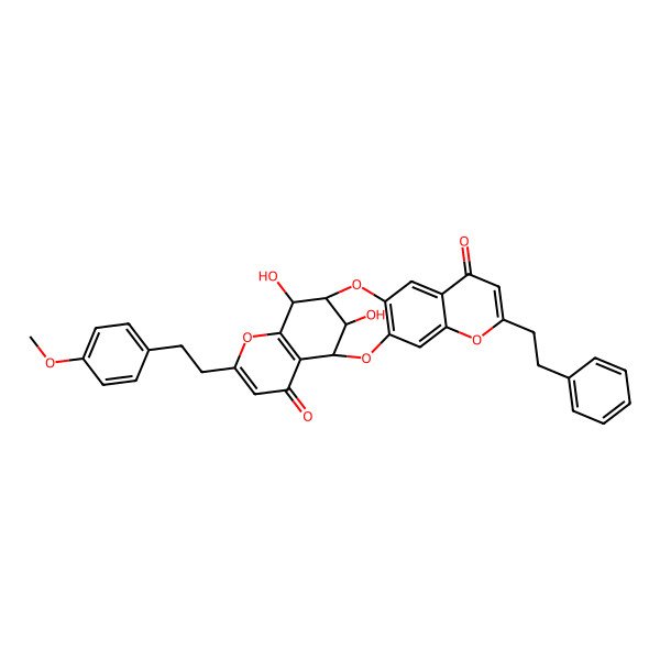 2D Structure of (1R,14R,21S,22S)-21,22-dihydroxy-18-[2-(4-methoxyphenyl)ethyl]-8-(2-phenylethyl)-2,9,13,19-tetraoxapentacyclo[12.7.1.03,12.05,10.015,20]docosa-3(12),4,7,10,15(20),17-hexaene-6,16-dione