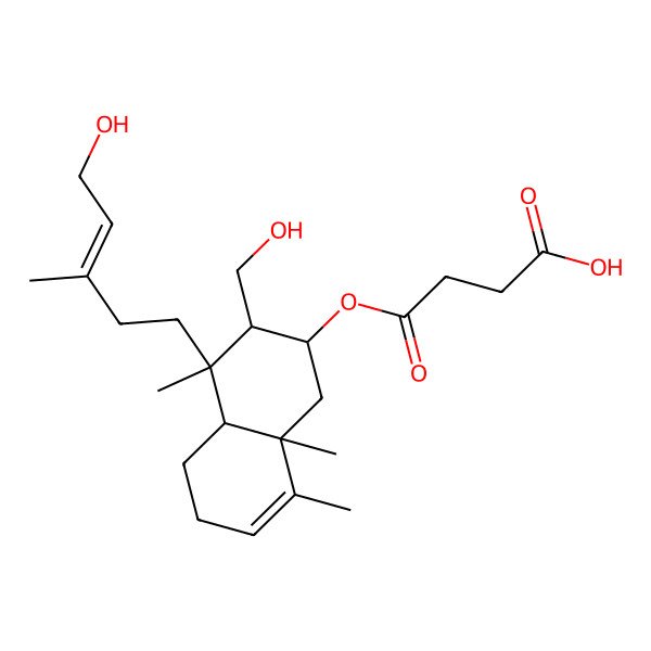 2D Structure of 4-[[3-(Hydroxymethyl)-4-(5-hydroxy-3-methylpent-3-enyl)-4,8,8a-trimethyl-1,2,3,4a,5,6-hexahydronaphthalen-2-yl]oxy]-4-oxobutanoic acid