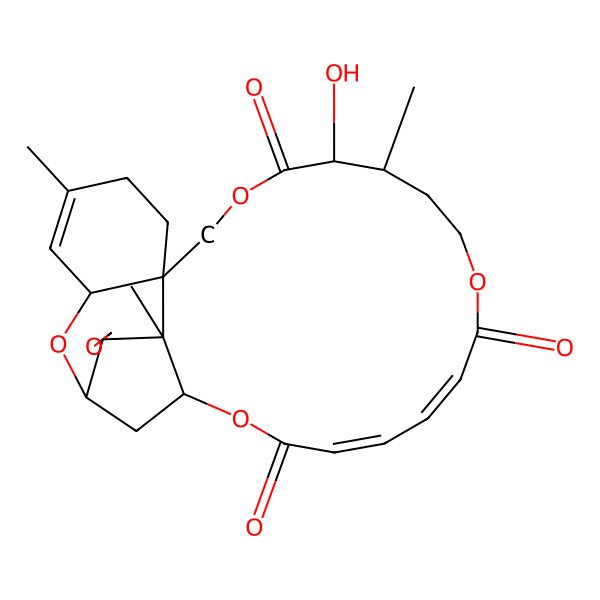 2D Structure of (1R,3R,8R,12S,13R,24R,25S,26S)-12-hydroxy-5,13,25-trimethylspiro[2,10,16,23-tetraoxatetracyclo[22.2.1.03,8.08,25]heptacosa-4,18,20-triene-26,2'-oxirane]-11,17,22-trione