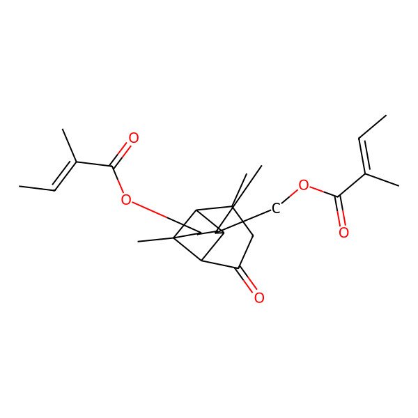 2D Structure of [(1R,2S,3S,6R,7R,8S,9R)-3,7,9-trimethyl-6-[(Z)-2-methylbut-2-enoyl]oxy-11-oxo-3-tricyclo[5.4.0.02,8]undecanyl]methyl (E)-2-methylbut-2-enoate