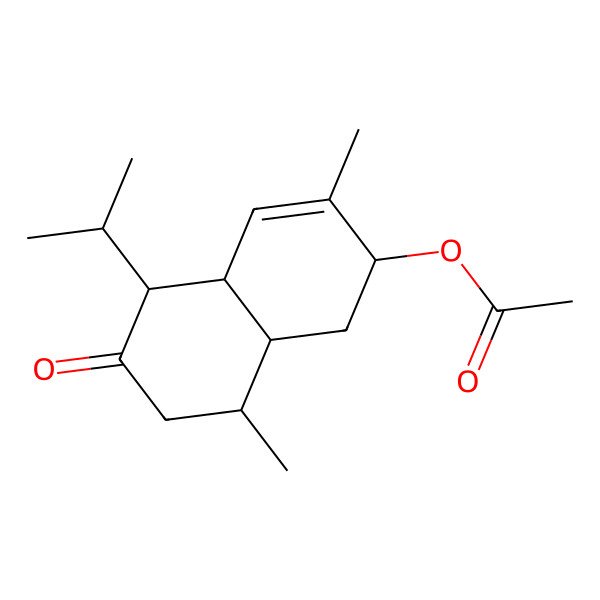 2D Structure of [(2R,4aS,5R,8S,8aR)-3,8-dimethyl-6-oxo-5-propan-2-yl-2,4a,5,7,8,8a-hexahydro-1H-naphthalen-2-yl] acetate