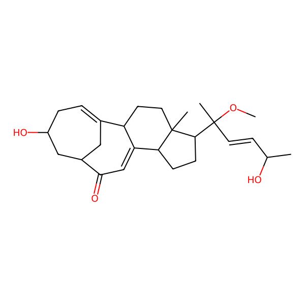 2D Structure of (2R,5S,6S,9R,13R,15S)-15-hydroxy-6-[(E,2S,5R)-5-hydroxy-2-methoxyhex-3-en-2-yl]-5-methyltetracyclo[11.4.1.02,10.05,9]octadeca-1(17),10-dien-12-one
