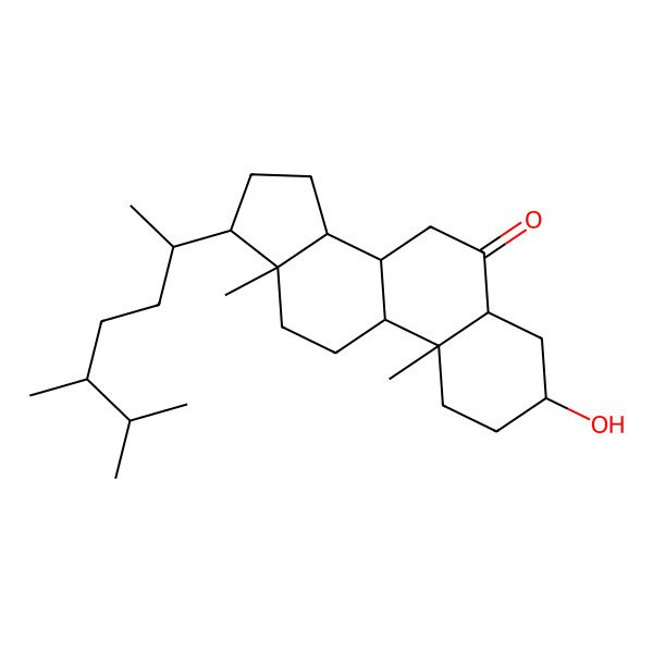 2D Structure of 17-(5,6-Dimethylheptan-2-yl)-3-hydroxy-10,13-dimethyl-1,2,3,4,5,7,8,9,11,12,14,15,16,17-tetradecahydrocyclopenta[a]phenanthren-6-one