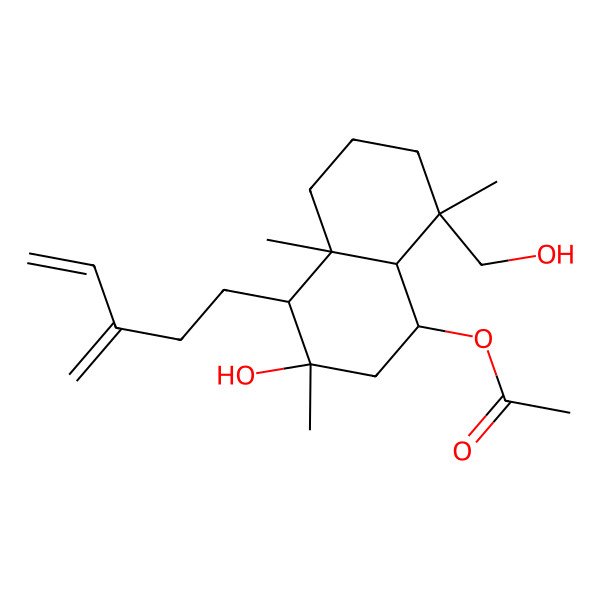 2D Structure of [(1R,3S,4R,4aR,8S,8aS)-3-hydroxy-8-(hydroxymethyl)-3,4a,8-trimethyl-4-(3-methylidenepent-4-enyl)-2,4,5,6,7,8a-hexahydro-1H-naphthalen-1-yl] acetate
