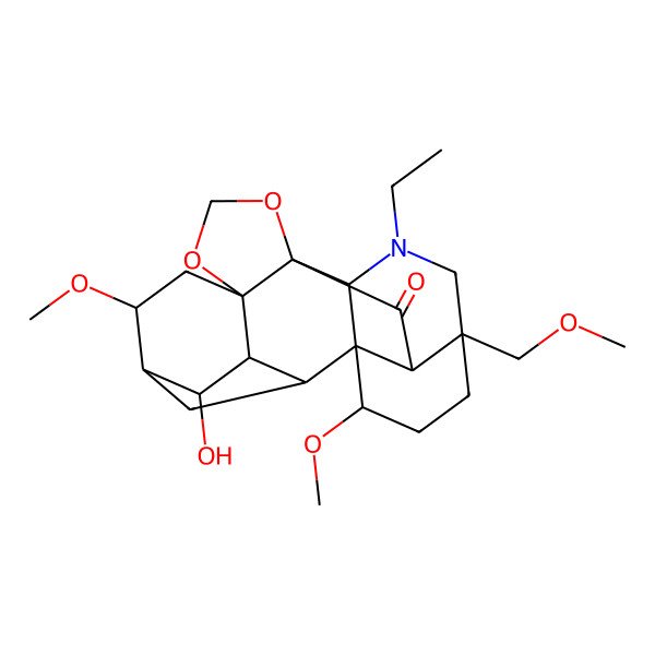 2D Structure of (1S,2R,3R,4S,5S,6S,8R,12R,13S,16S,19S,20R)-14-ethyl-4-hydroxy-6,19-dimethoxy-16-(methoxymethyl)-9,11-dioxa-14-azaheptacyclo[10.7.2.12,5.01,13.03,8.08,12.016,20]docosan-21-one