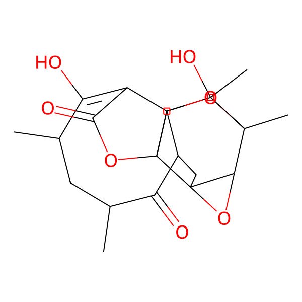 2D Structure of 11,17-Dihydroxy-1,8,10,17-tetramethyl-3,14,18-trioxahexacyclo[10.5.2.02,4.04,15.06,19.015,19]nonadec-11-ene-7,13-dione