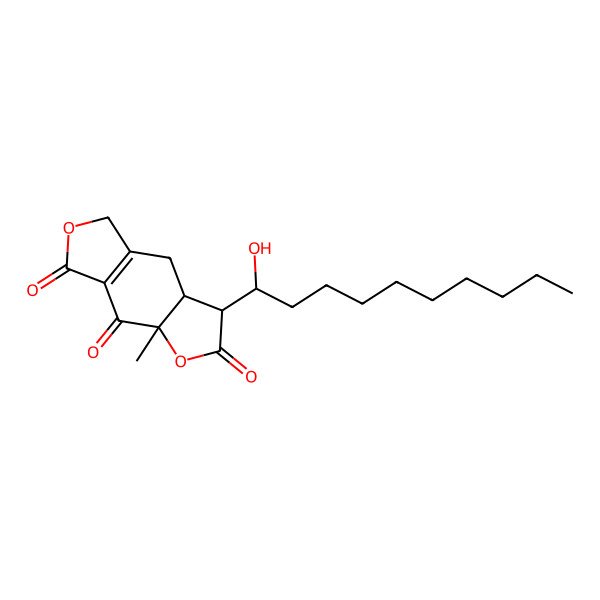 2D Structure of (3R,3aS,8aS)-3-[(1S)-1-hydroxydecyl]-8a-methyl-3,3a,4,5-tetrahydrofuro[3,4-f][1]benzofuran-2,7,8-trione