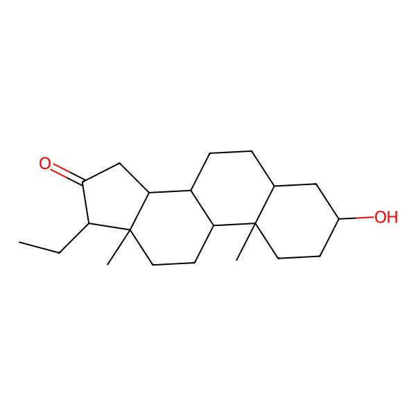 2D Structure of 17-Ethyl-3-hydroxy-10,13-dimethyl-1,2,3,4,5,6,7,8,9,11,12,14,15,17-tetradecahydrocyclopenta[a]phenanthren-16-one
