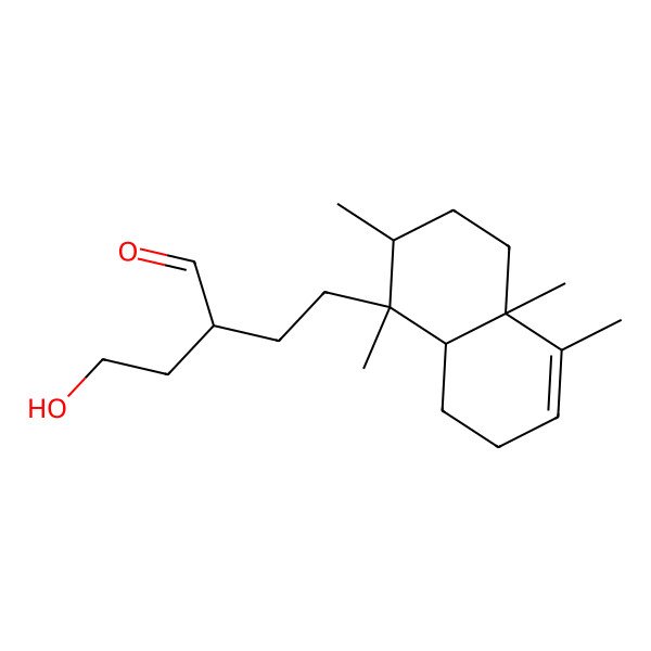 2D Structure of (2S)-2-[2-[(1S,2R,4aR,8aR)-1,2,4a,5-tetramethyl-2,3,4,7,8,8a-hexahydronaphthalen-1-yl]ethyl]-4-hydroxybutanal
