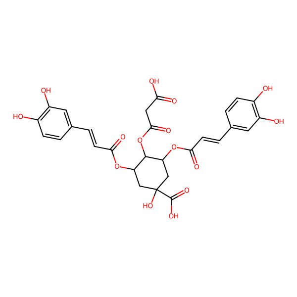 2D Structure of 4-(2-Carboxyacetyl)oxy-3,5-bis[3-(3,4-dihydroxyphenyl)prop-2-enoyloxy]-1-hydroxycyclohexane-1-carboxylic acid