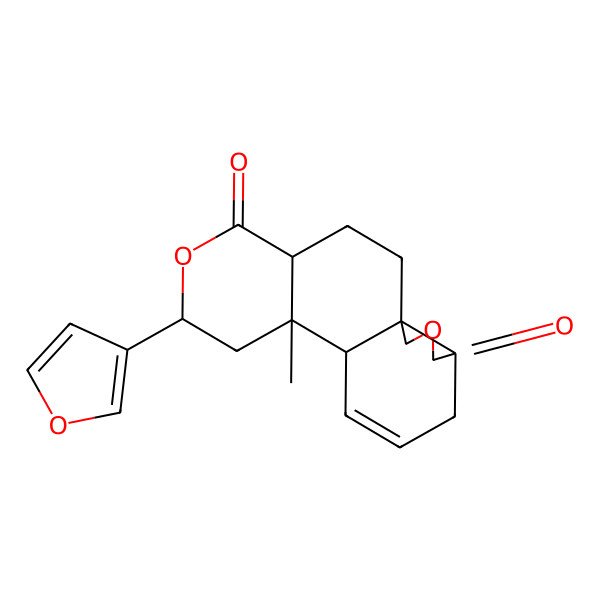 2D Structure of (1S,4S,7R,9R,10S,14S)-7-(furan-3-yl)-9-methyl-6,16-dioxatetracyclo[8.7.0.01,14.04,9]heptadec-11-ene-5,15-dione