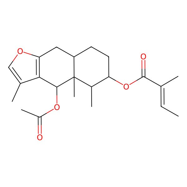 2D Structure of [(4S,4aR,5R,6S,8aR)-4-acetyloxy-3,4a,5-trimethyl-5,6,7,8,8a,9-hexahydro-4H-benzo[f][1]benzofuran-6-yl] (Z)-2-methylbut-2-enoate