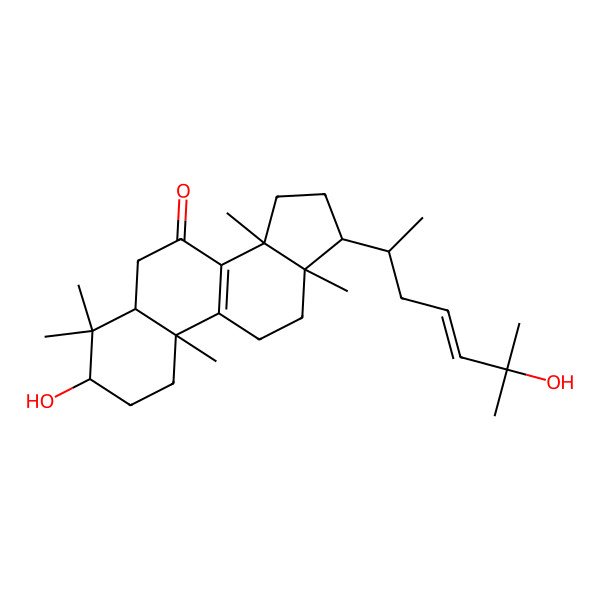 2D Structure of 3-Hydroxy-17-(6-hydroxy-6-methylhept-4-en-2-yl)-4,4,10,13,14-pentamethyl-1,2,3,5,6,11,12,15,16,17-decahydrocyclopenta[a]phenanthren-7-one