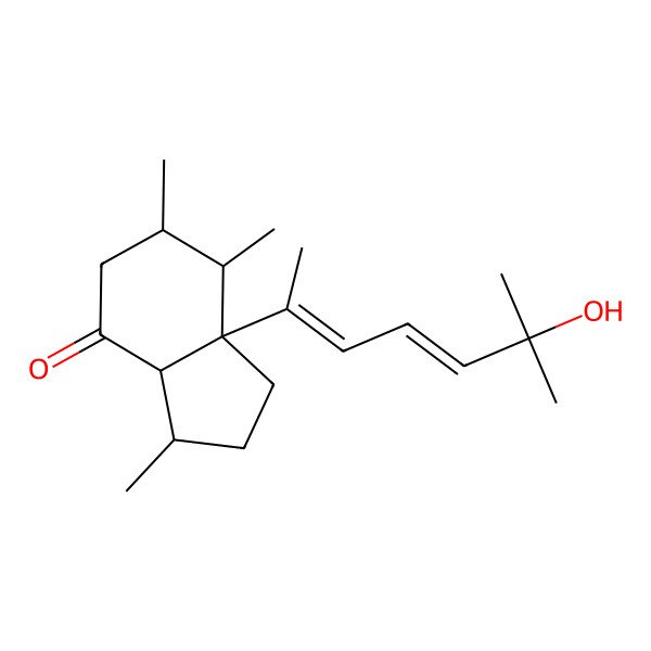 2D Structure of (3R,3aS,6S,7R,7aR)-7a-[(2E,4E)-6-hydroxy-6-methylhepta-2,4-dien-2-yl]-3,6,7-trimethyl-2,3,3a,5,6,7-hexahydro-1H-inden-4-one