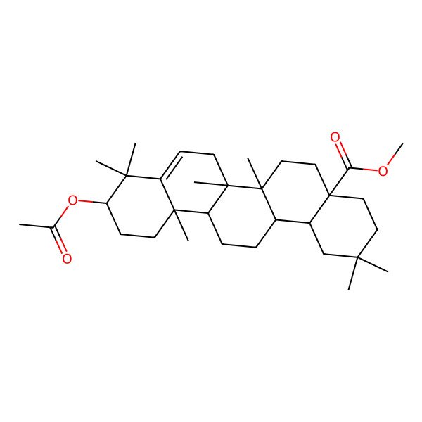2D Structure of Methyl 10-acetyloxy-2,2,6a,6b,9,9,12a-heptamethyl-1,3,4,5,6,6a,7,10,11,12,13,14,14a,14b-tetradecahydropicene-4a-carboxylate