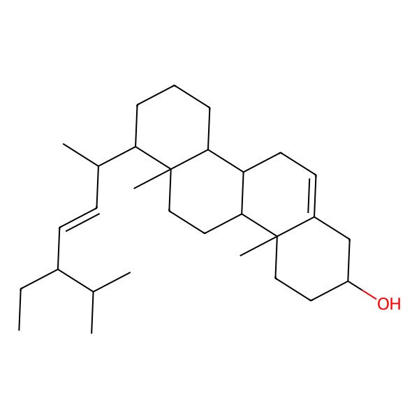 2D Structure of 7-(5-Ethyl-6-methylhept-3-en-2-yl)-4a,6a-dimethyl-1,2,3,4,4b,5,6,7,8,9,10,10a,10b,11-tetradecahydrochrysen-2-ol