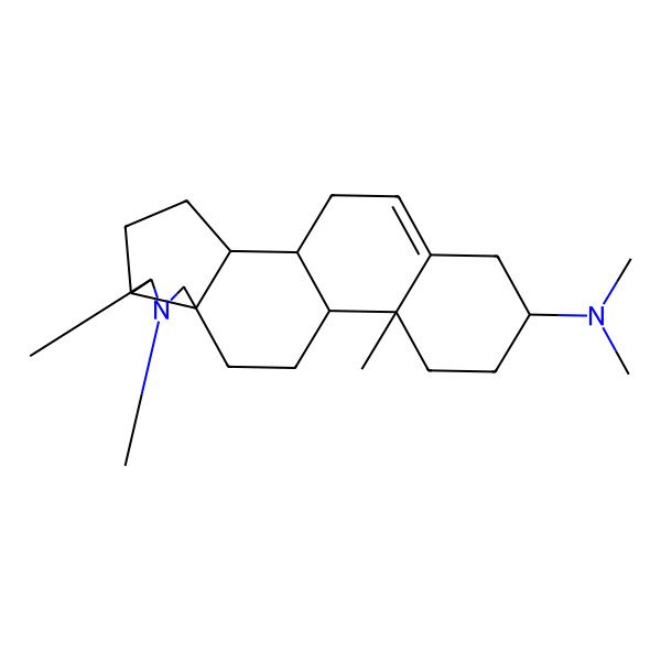 2D Structure of (1S,2R,5S,6S,9R,12S,13S,16R)-N,N,6,7,13-pentamethyl-7-azapentacyclo[10.8.0.02,9.05,9.013,18]icos-18-en-16-amine