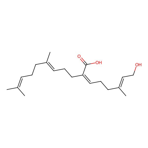 2D Structure of (E,E,E)-7-carboxy-3,11,15-trimethyl-2,6,10,14-hexadecatetraen-1-ol