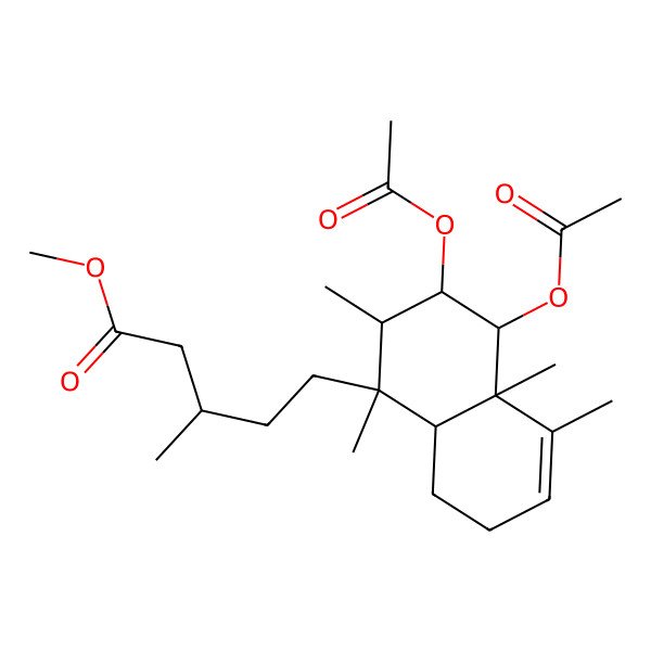 2D Structure of Methyl 5-(3,4-diacetyloxy-1,2,4a,5-tetramethyl-2,3,4,7,8,8a-hexahydronaphthalen-1-yl)-3-methylpentanoate