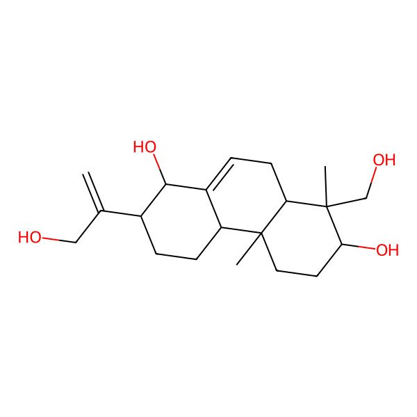 2D Structure of 8-(Hydroxymethyl)-2-(3-hydroxyprop-1-en-2-yl)-4b,8-dimethyl-1,2,3,4,4a,5,6,7,8a,9-decahydrophenanthrene-1,7-diol