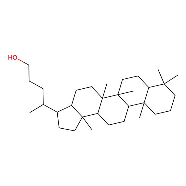 2D Structure of 4-(5a,5b,8,8,11a,13b-Hexamethyl-1,2,3,3a,4,5,6,7,7a,9,10,11,11b,12,13,13a-hexadecahydrocyclopenta[a]chrysen-3-yl)pentan-1-ol